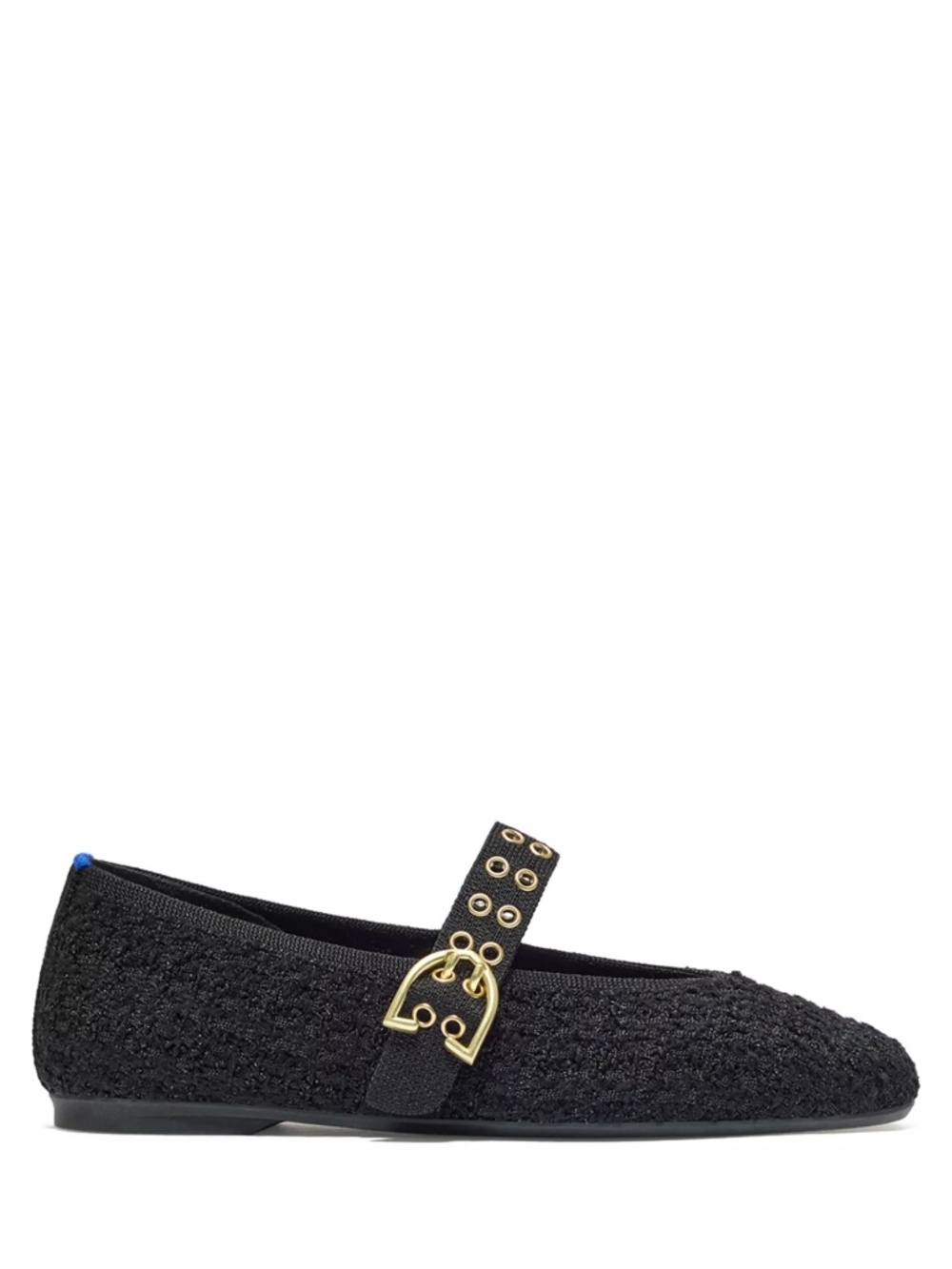 Rothy's Black Mary Jane Flats with Gold Hardware